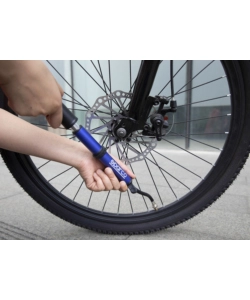 Mini pompa per bicicletta sparco blu in alluminio